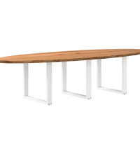 Esstisch Hellbraun 320x120x74 cm Massivholz Eiche Oval