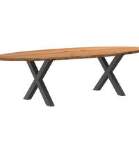 Esstisch Hellbraun 280x120x74 cm Massivholz Eiche Oval