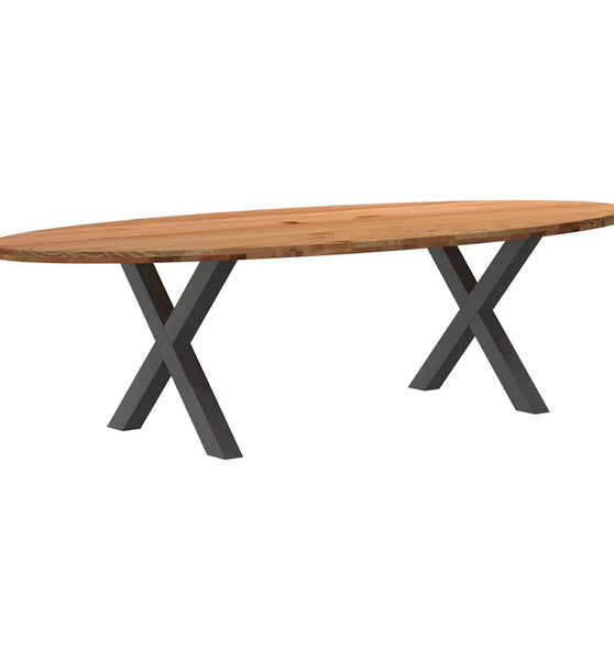 Esstisch Hellbraun 280x120x74 cm Massivholz Eiche Oval