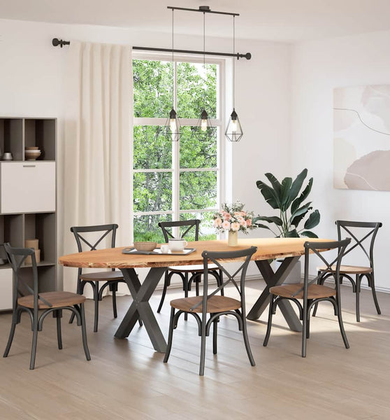 Esstisch Hellbraun 280x120x74 cm Massivholz Eiche Oval