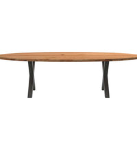 Esstisch Hellbraun 280x120x74 cm Massivholz Eiche Oval