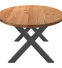 Esstisch Hellbraun 280x120x74 cm Massivholz Eiche Oval