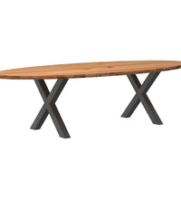 Esstisch Hellbraun 280x120x74 cm Massivholz Eiche Oval