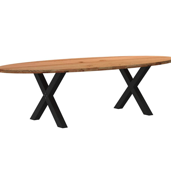 Esstisch Hellbraun 280x120x74 cm Massivholz Eiche Oval