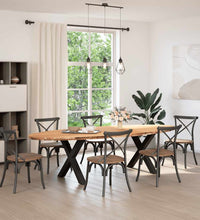 Esstisch Hellbraun 280x120x74 cm Massivholz Eiche Oval