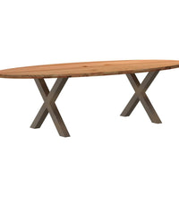 Esstisch Hellbraun 280x120x74 cm Massivholz Eiche Oval