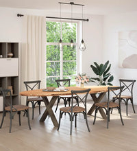 Esstisch Hellbraun 280x120x74 cm Massivholz Eiche Oval