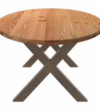 Esstisch Hellbraun 280x120x74 cm Massivholz Eiche Oval