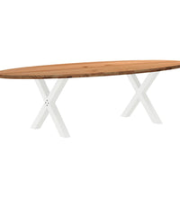 Esstisch Hellbraun 280x120x74 cm Massivholz Eiche Oval