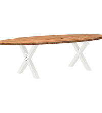 Esstisch Hellbraun 280x120x74 cm Massivholz Eiche Oval