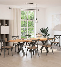 Esstisch Hellbraun 320x120x74 cm Massivholz Eiche Oval