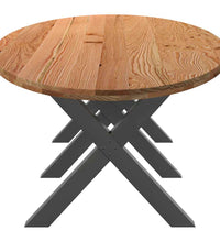 Esstisch Hellbraun 320x120x74 cm Massivholz Eiche Oval