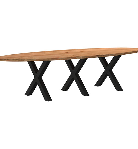 Esstisch Hellbraun 320x120x74 cm Massivholz Eiche Oval