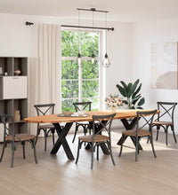 Esstisch Hellbraun 320x120x74 cm Massivholz Eiche Oval