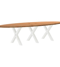 Esstisch Hellbraun 320x120x74 cm Massivholz Eiche Oval