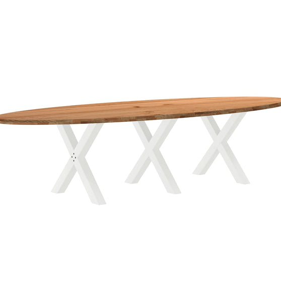 Esstisch Hellbraun 320x120x74 cm Massivholz Eiche Oval