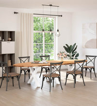 Esstisch Hellbraun 320x120x74 cm Massivholz Eiche Oval