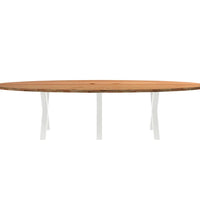 Esstisch Hellbraun 320x120x74 cm Massivholz Eiche Oval
