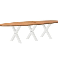 Esstisch Hellbraun 320x120x74 cm Massivholz Eiche Oval