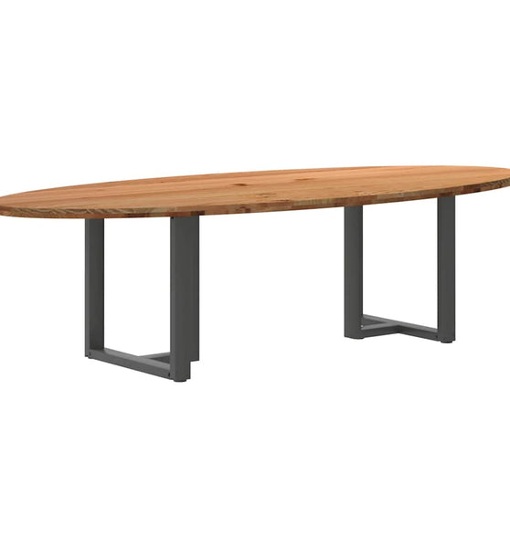 Esstisch Hellbraun 280x120x74 cm Massivholz Eiche Oval