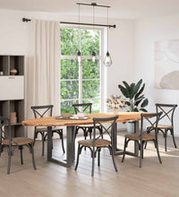 Esstisch Hellbraun 280x120x74 cm Massivholz Eiche Oval