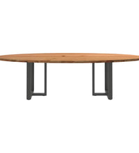 Esstisch Hellbraun 280x120x74 cm Massivholz Eiche Oval