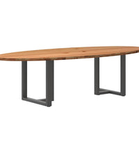 Esstisch Hellbraun 280x120x74 cm Massivholz Eiche Oval