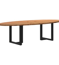 Esstisch Hellbraun 280x120x74 cm Massivholz Eiche Oval