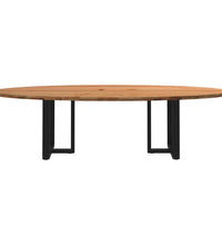 Esstisch Hellbraun 280x120x74 cm Massivholz Eiche Oval
