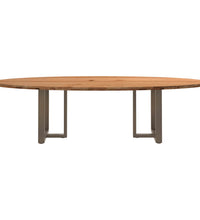 Esstisch Hellbraun 280x120x74 cm Massivholz Eiche Oval