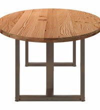 Esstisch Hellbraun 280x120x74 cm Massivholz Eiche Oval