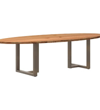 Esstisch Hellbraun 280x120x74 cm Massivholz Eiche Oval