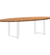 Esstisch Hellbraun 280x120x74 cm Massivholz Eiche Oval