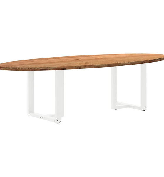 Esstisch Hellbraun 280x120x74 cm Massivholz Eiche Oval