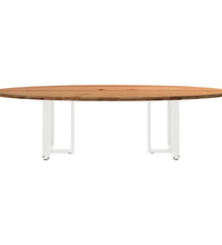 Esstisch Hellbraun 280x120x74 cm Massivholz Eiche Oval