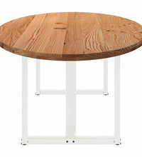 Esstisch Hellbraun 280x120x74 cm Massivholz Eiche Oval