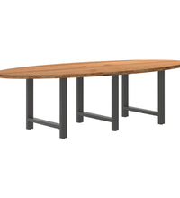 Esstisch Hellbraun 280x120x74 cm Massivholz Eiche Oval