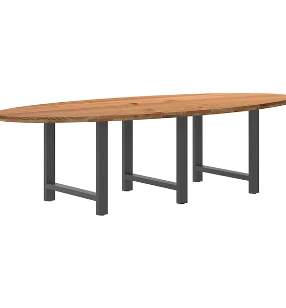 Esstisch Hellbraun 280x120x74 cm Massivholz Eiche Oval