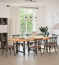 Esstisch Hellbraun 280x120x74 cm Massivholz Eiche Oval