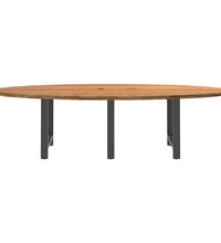 Esstisch Hellbraun 280x120x74 cm Massivholz Eiche Oval