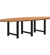 Esstisch Hellbraun 280x120x74 cm Massivholz Eiche Oval