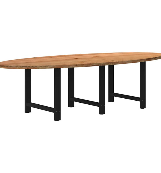 Esstisch Hellbraun 280x120x74 cm Massivholz Eiche Oval