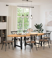 Esstisch Hellbraun 280x120x74 cm Massivholz Eiche Oval