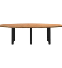 Esstisch Hellbraun 280x120x74 cm Massivholz Eiche Oval