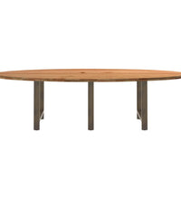 Esstisch Hellbraun 280x120x74 cm Massivholz Eiche Oval