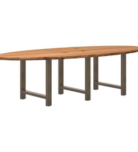 Esstisch Hellbraun 280x120x74 cm Massivholz Eiche Oval