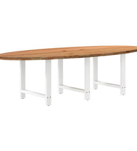 Esstisch Hellbraun 280x120x74 cm Massivholz Eiche Oval