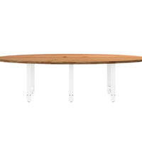 Esstisch Hellbraun 280x120x74 cm Massivholz Eiche Oval
