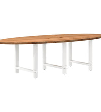 Esstisch Hellbraun 280x120x74 cm Massivholz Eiche Oval