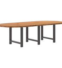 Esstisch Hellbraun 280x120x74 cm Massivholz Eiche Oval